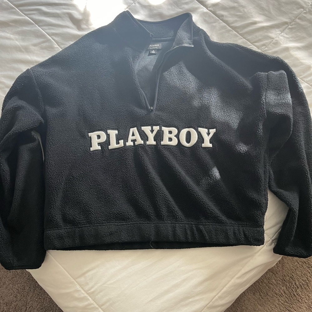 Playboy by pacsun cropped 1/4 zip pullover